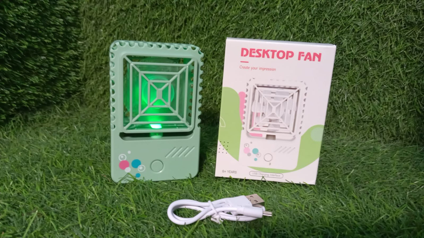 Mini Rechargeable Desktop Fan for Home & Office (USB, Handheld)