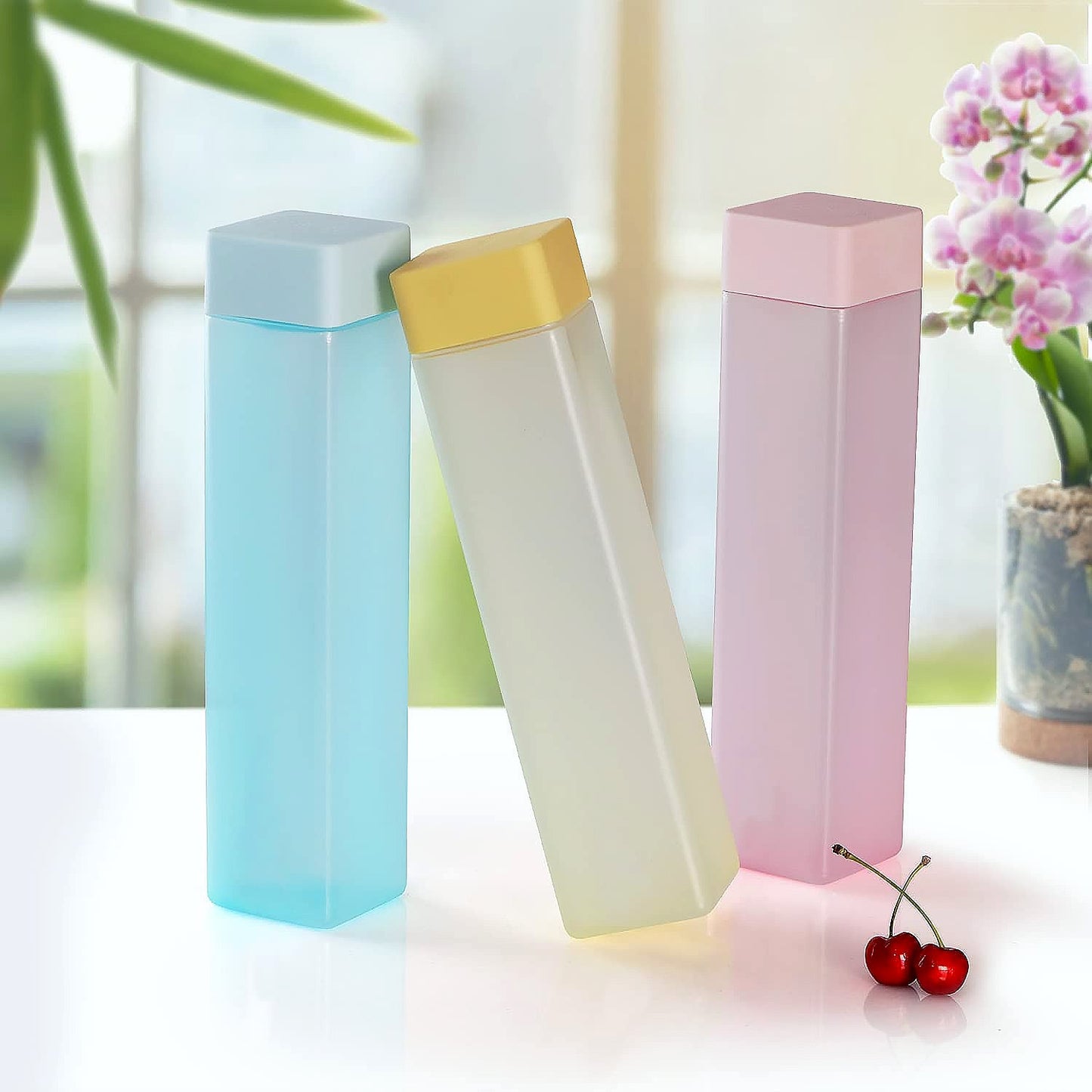 Square Plastic Water Bottle – 1000ml Leakproof BPA-Free for Office, Gym & Home (1 Pc)