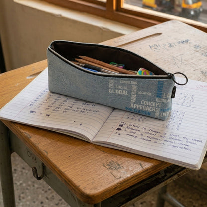 Stylish Fabric Zipper Pencil Pouch (1 Pc)