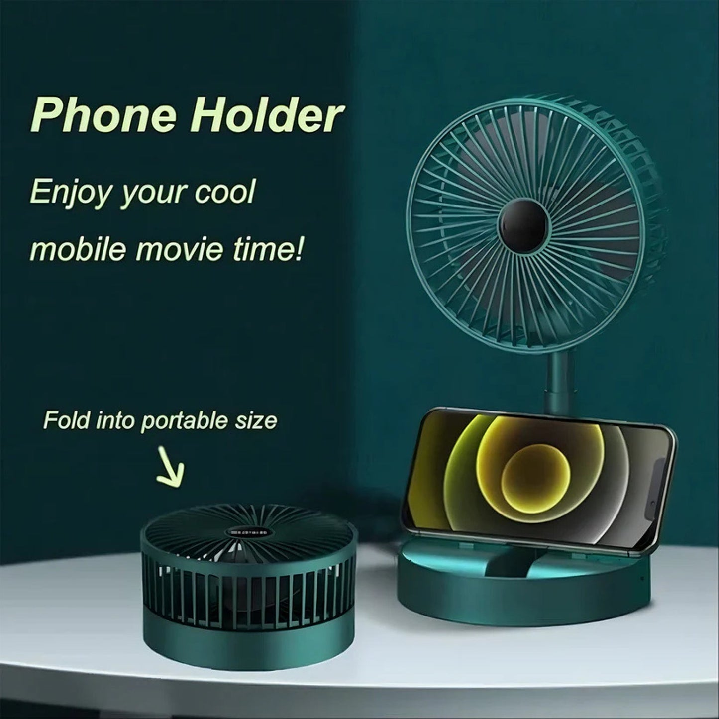 Sensor Foldable Mini Desk Fan with Adjustable Height and Angle (1 Pc)