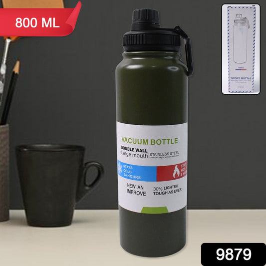 Stainless Steel Double Wall Vacuum-Insulated Drink Water Bottle (800 ML Approx / Mix Color)