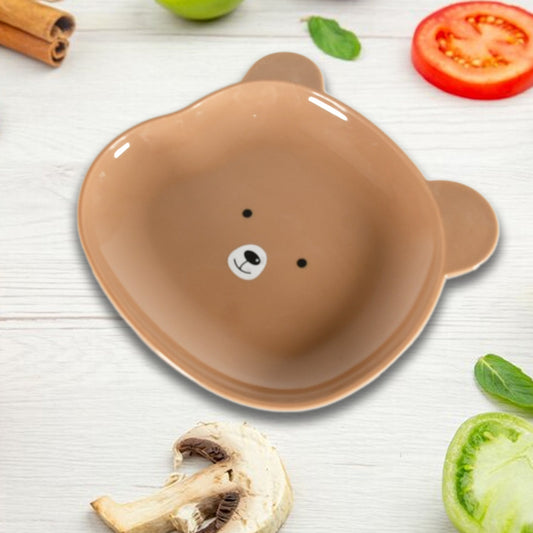 Durable Food Serving Plate, Bear Shaped Plate Cartoon Snack Plates  (1 Pc)